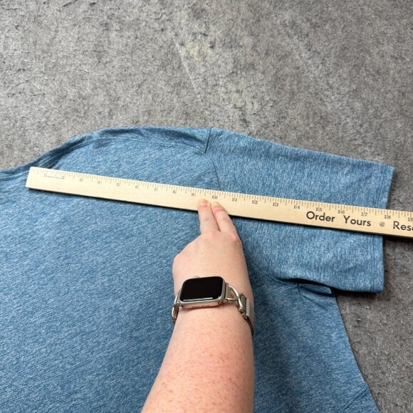 Lululemon Training T-Shirt Men XL Blue Short Sleeve Crew Neck 48" x 29" b027 - Picture 10 of 11